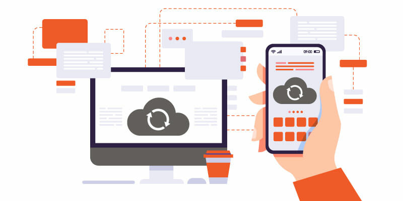 cloud telephony solutions connecting mobile and laptop to manage business at home